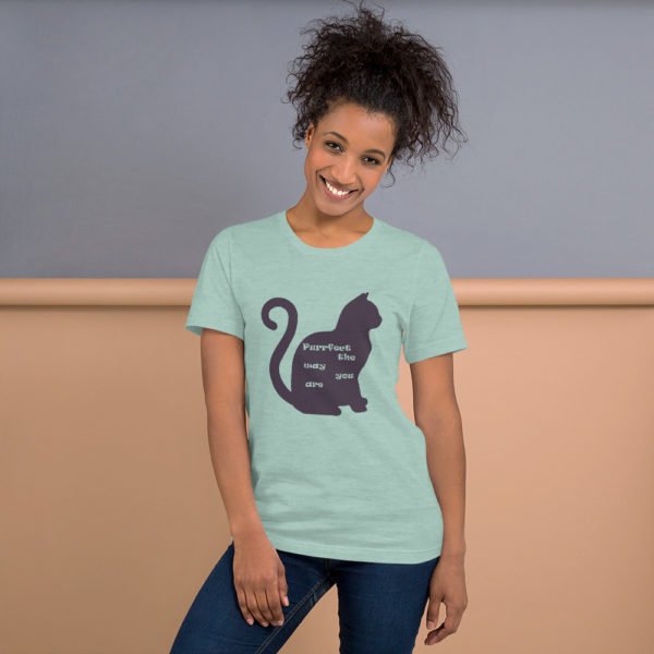 Purrfect the Way You Are Purple Design Short-sleeve unisex t-shirt - Image 3