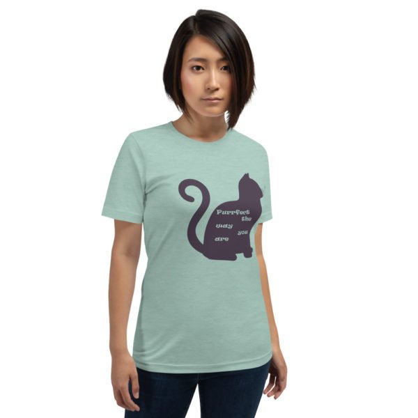 Purrfect the Way You Are Purple Design Short-sleeve unisex t-shirt - Image 4