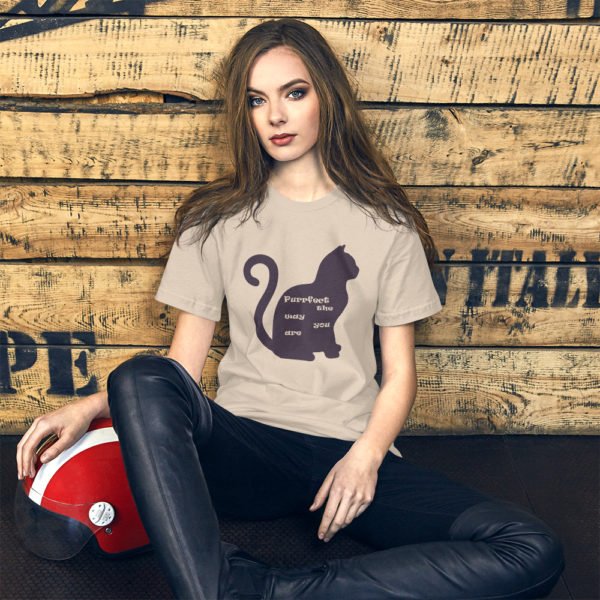 Purrfect the Way You Are Purple Design Short-sleeve unisex t-shirt - Image 6