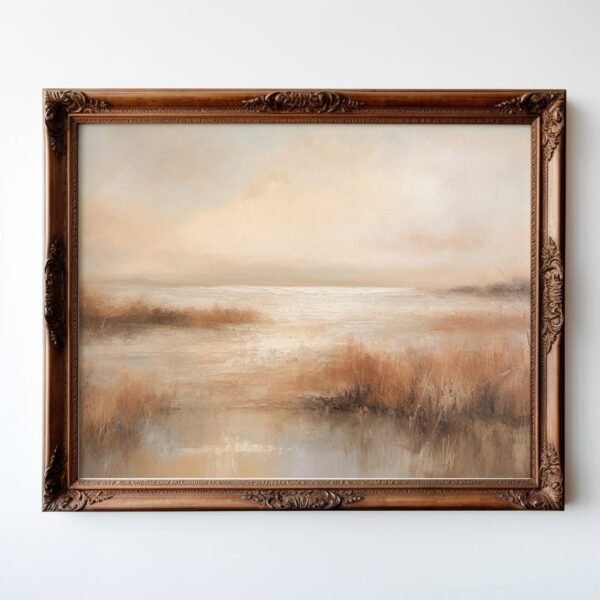 35 Serene coastal beauty captured in soft color blending. Moody landscapes in light beige and bronze. Dreamy, calming atmosphere