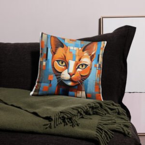 Abstract Geometric Cat Pillow
