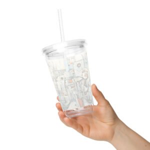 Clear plastic tumbler