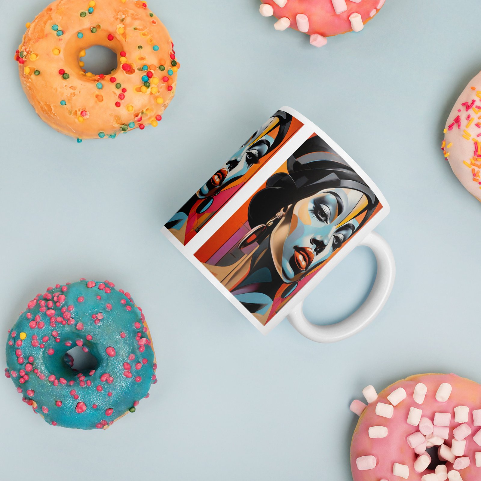 "Electric Diva" White Glossy mug - Image 4