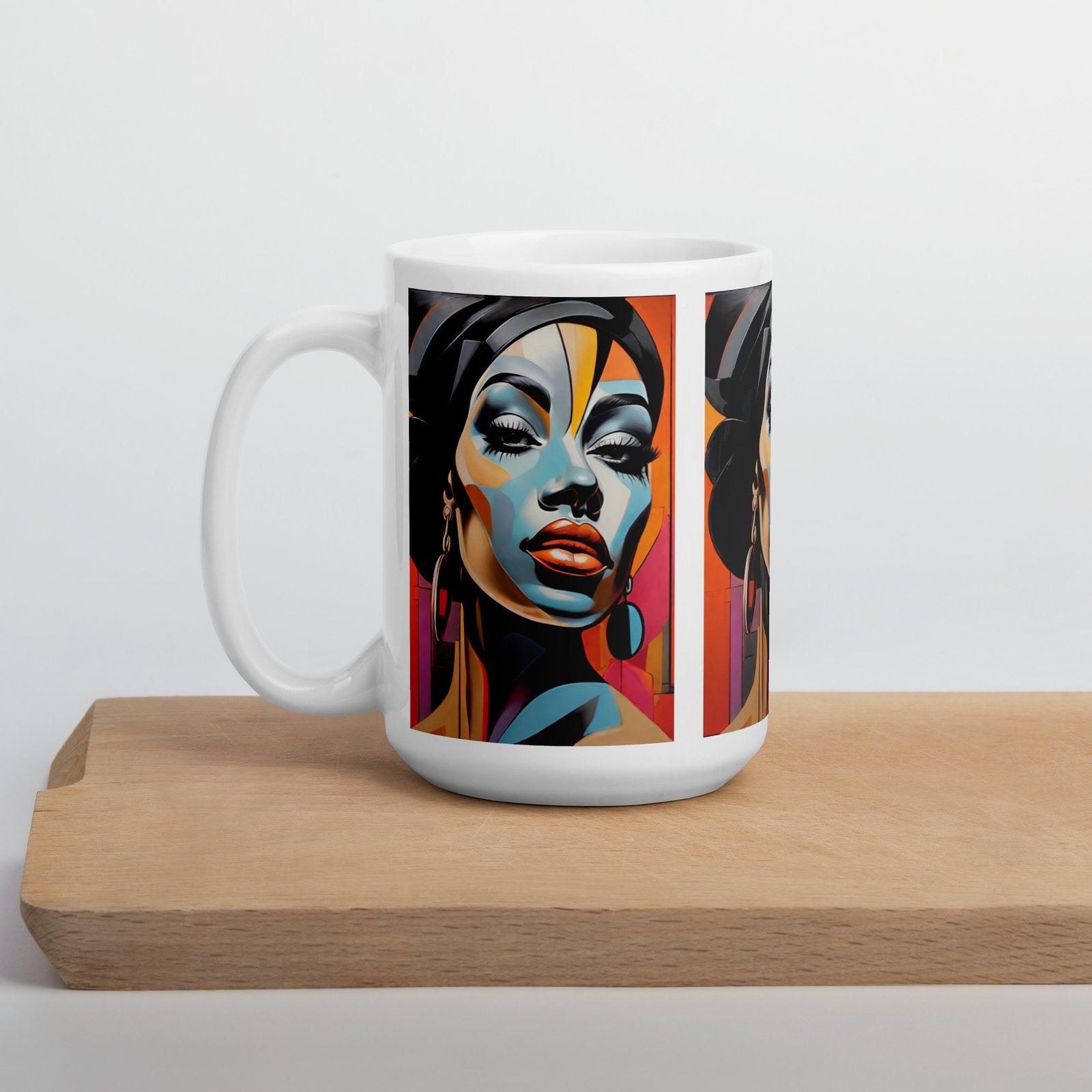 "Electric Diva" White Glossy mug - Image 7