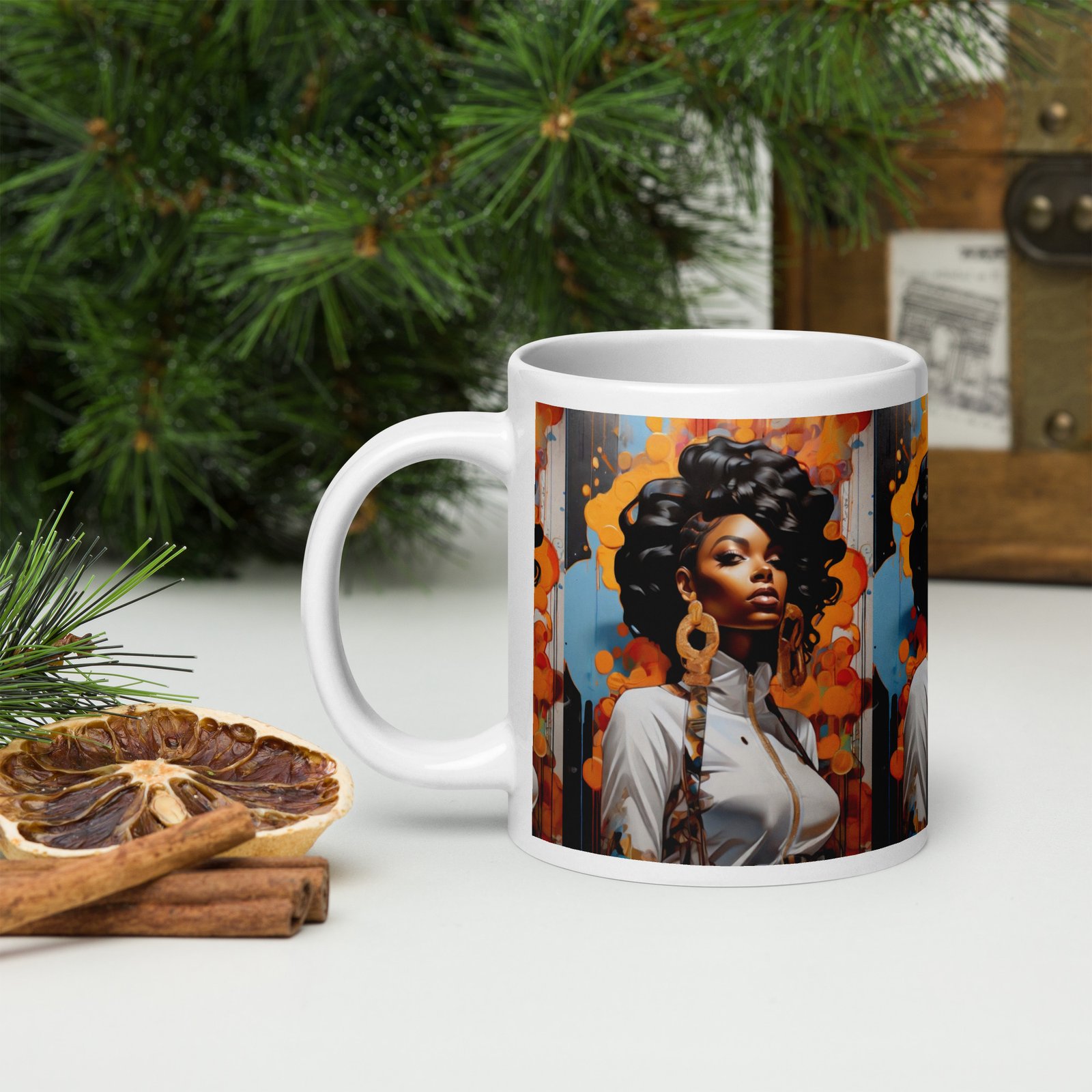 "Power, Confidence, Art in Motion" White glossy mug - Image 8