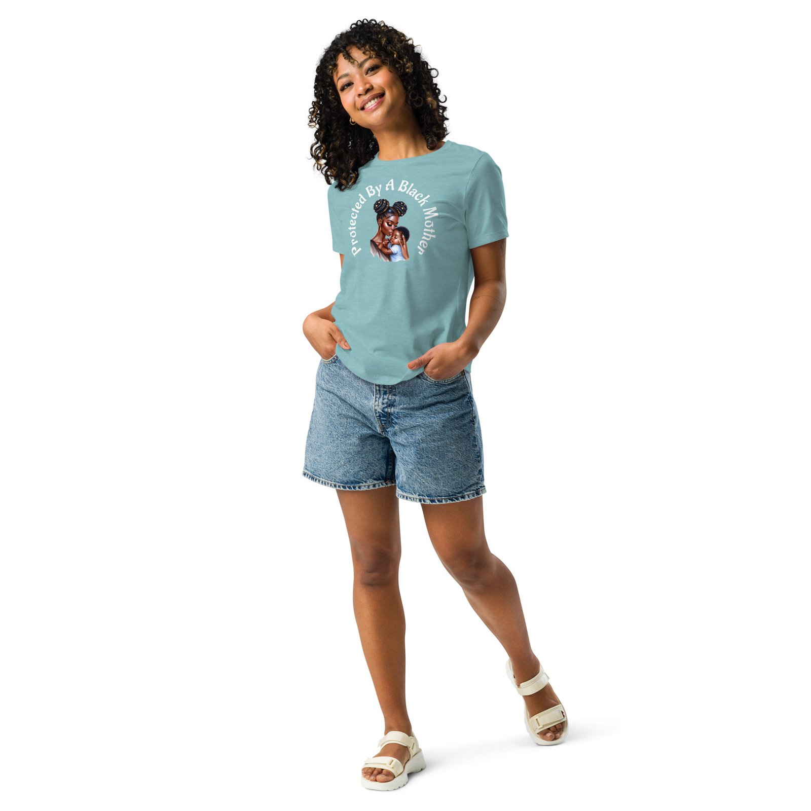 Protected By A Black Mother Women's Relaxed T-Shirt - Image 7