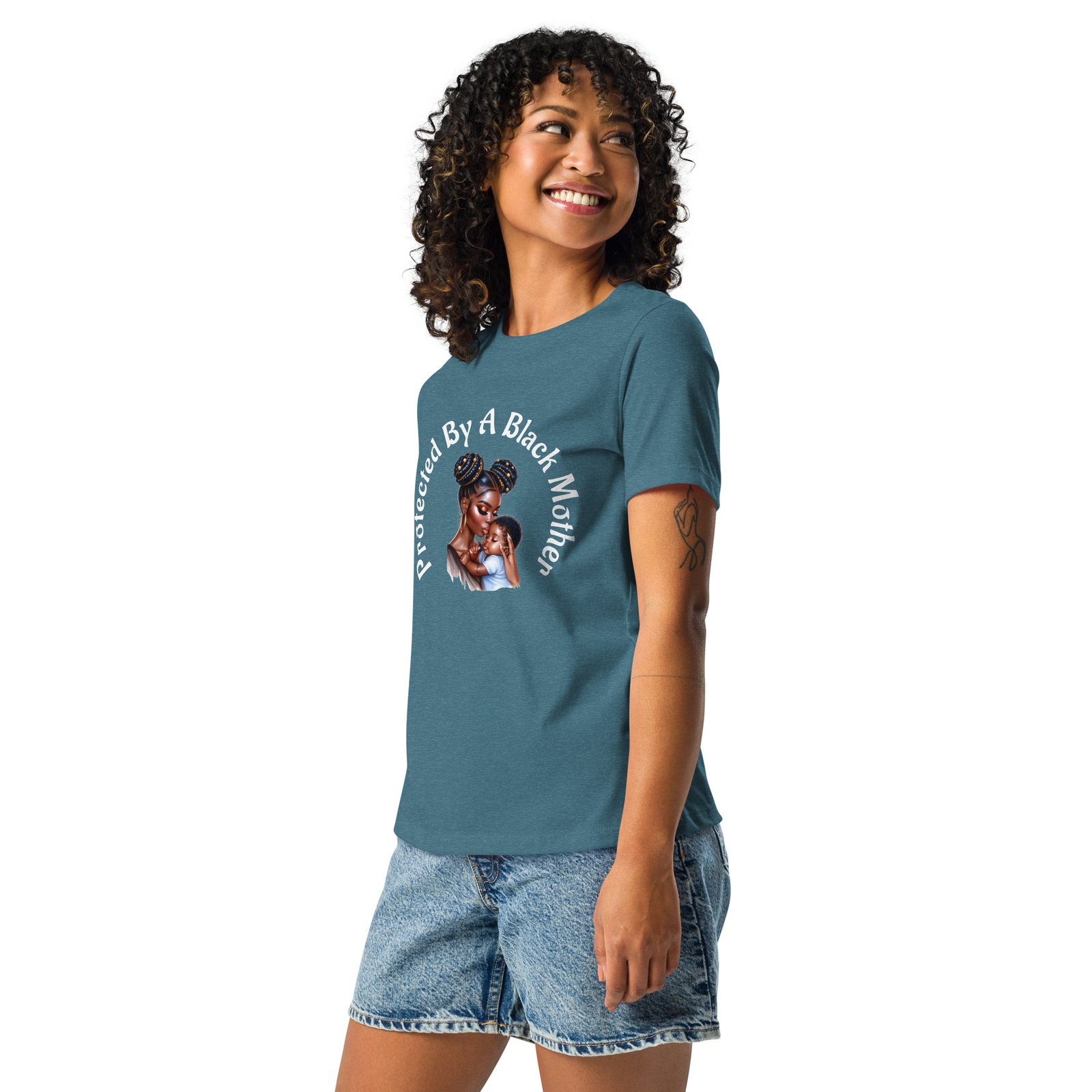Protected By A Black Mother Women's Relaxed T-Shirt - Image 3