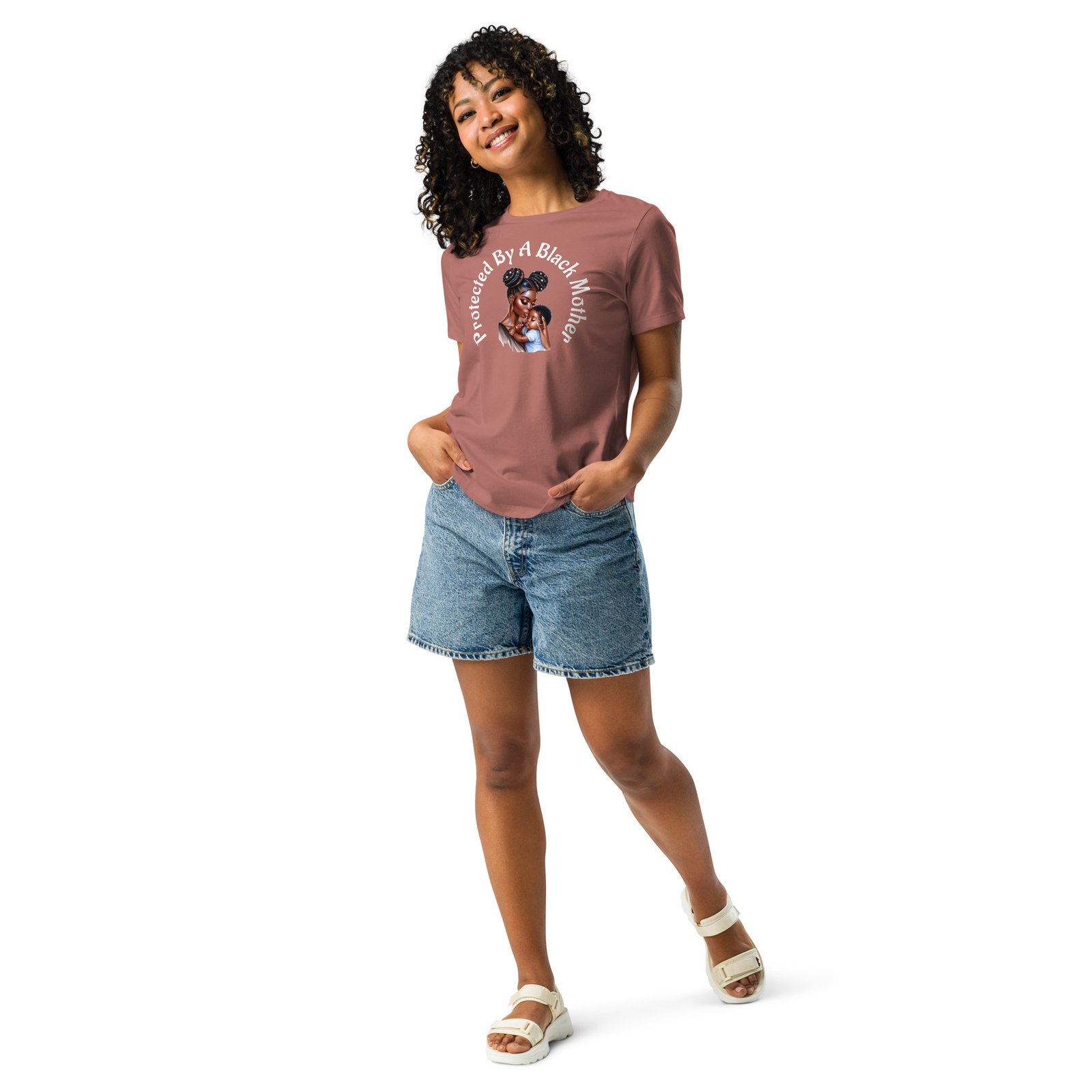 Protected By A Black Mother Women's Relaxed T-Shirt - Image 4