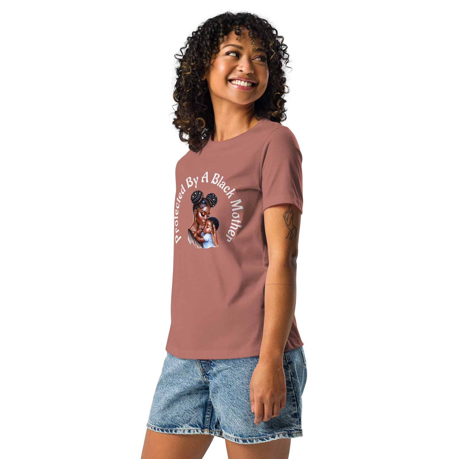 Protected By A Black Mother Women's Relaxed T-Shirt - Image 6
