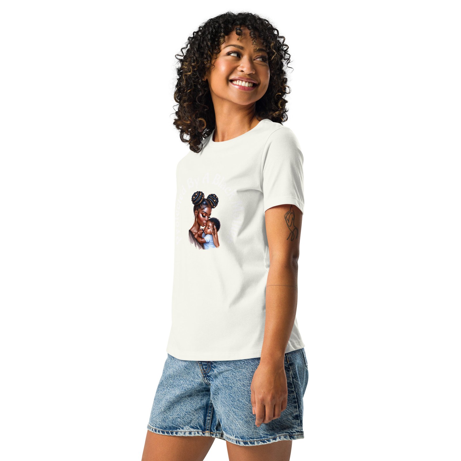 Protected By A Black Mother Women's Relaxed T-Shirt - Image 12